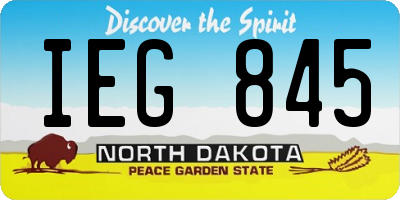 ND license plate IEG845