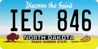 ND license plate IEG846