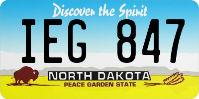 ND license plate IEG847