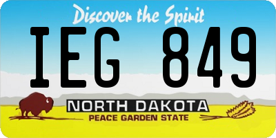 ND license plate IEG849