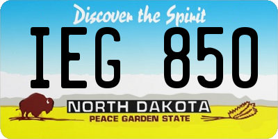 ND license plate IEG850