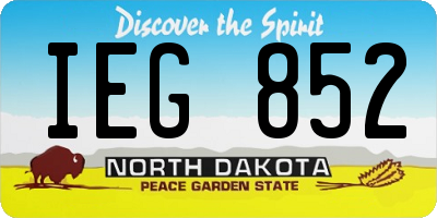 ND license plate IEG852