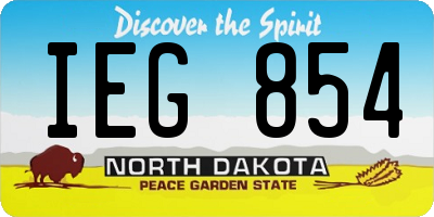 ND license plate IEG854