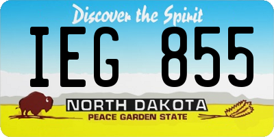 ND license plate IEG855