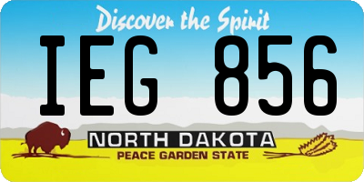 ND license plate IEG856