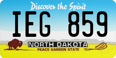 ND license plate IEG859