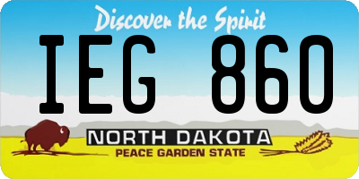 ND license plate IEG860