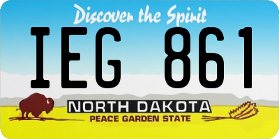 ND license plate IEG861