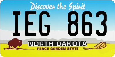 ND license plate IEG863