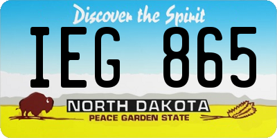 ND license plate IEG865