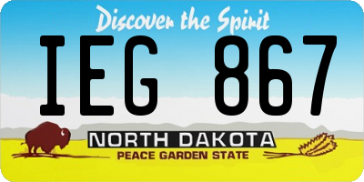 ND license plate IEG867