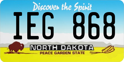 ND license plate IEG868