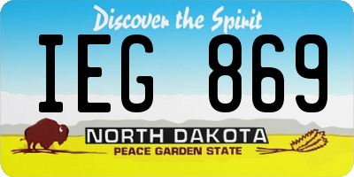 ND license plate IEG869