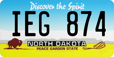 ND license plate IEG874