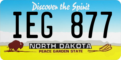 ND license plate IEG877