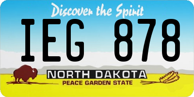 ND license plate IEG878