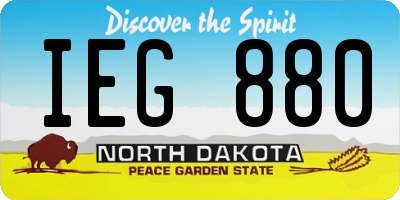 ND license plate IEG880