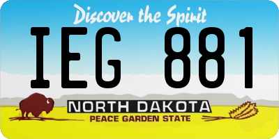 ND license plate IEG881