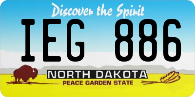 ND license plate IEG886