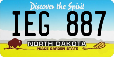 ND license plate IEG887