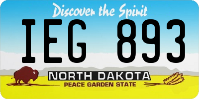 ND license plate IEG893
