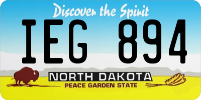ND license plate IEG894