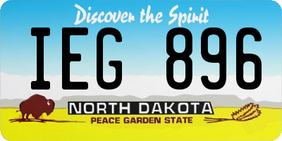 ND license plate IEG896