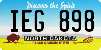 ND license plate IEG898
