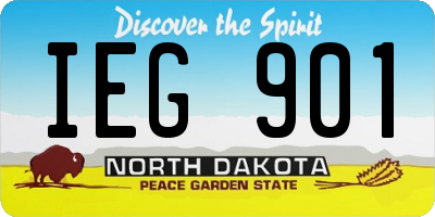 ND license plate IEG901