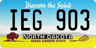 ND license plate IEG903