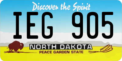 ND license plate IEG905