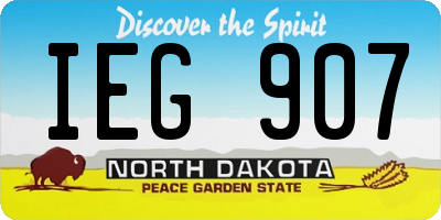 ND license plate IEG907