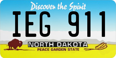 ND license plate IEG911
