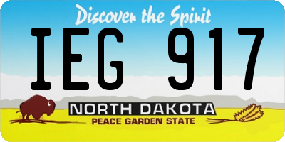 ND license plate IEG917