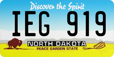 ND license plate IEG919