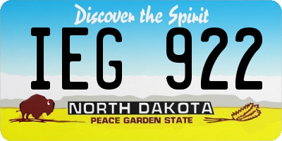 ND license plate IEG922