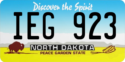 ND license plate IEG923