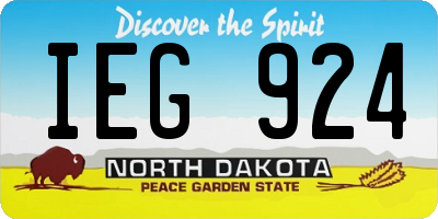 ND license plate IEG924
