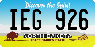 ND license plate IEG926