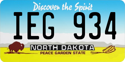 ND license plate IEG934