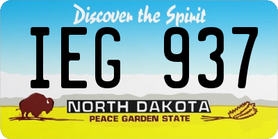 ND license plate IEG937