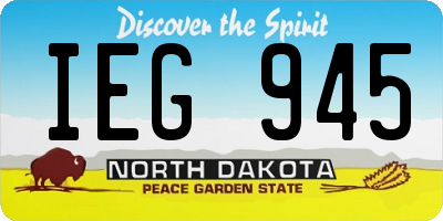 ND license plate IEG945