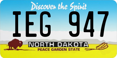 ND license plate IEG947