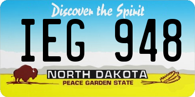 ND license plate IEG948