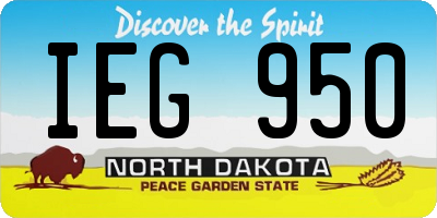 ND license plate IEG950