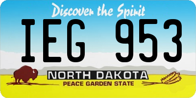 ND license plate IEG953