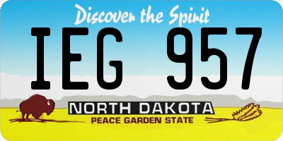 ND license plate IEG957