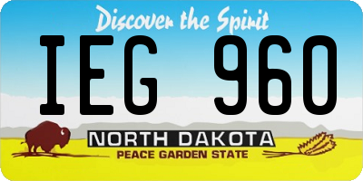 ND license plate IEG960