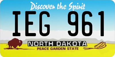 ND license plate IEG961