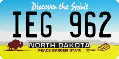 ND license plate IEG962
